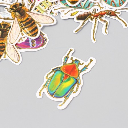 Stickers for creativity "insects" embossing gold set 48 pcs 9x7x0.8 cm-3