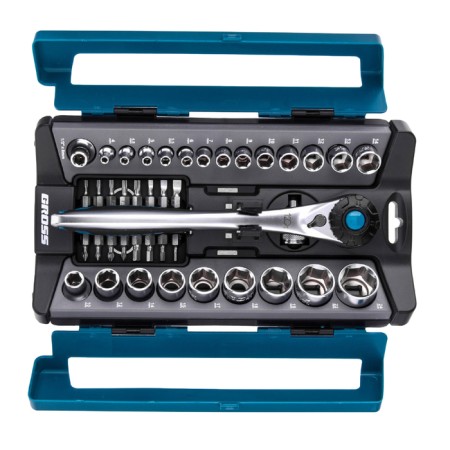 Set of end heads GROSS 14143, 41 object, ratchet 120 teeth, 1/2 ", CRV
