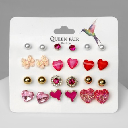 Pusets 12 pairs "hearts" Date, color mix-1