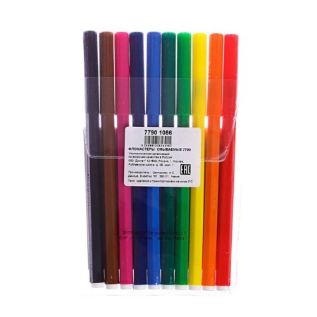 Fleeters 10 colors, 1.8 mm Centropen 7790 "Penguins", plastic envelope, washed off-2