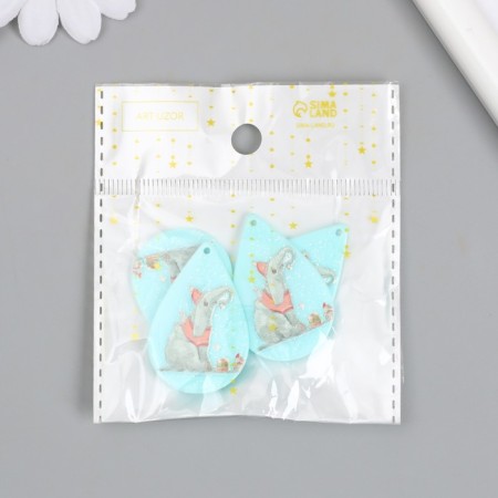 Decor for the work of acrylic "Elephant and mouse with a piece of cake" 0.2x2.6x3.9 cm-3