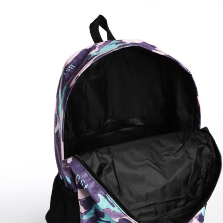 Youth backpack from textiles, 3 pockets, blue color-5