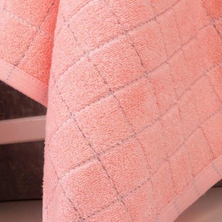 Terry Ethel “Cell” tire -pink, 34*70 cm, 350 g/m2, 100% cotton-1