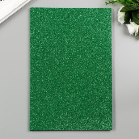 Foamiran "bright green shine" 2 mm format A4 (set of 5 sheets)-1