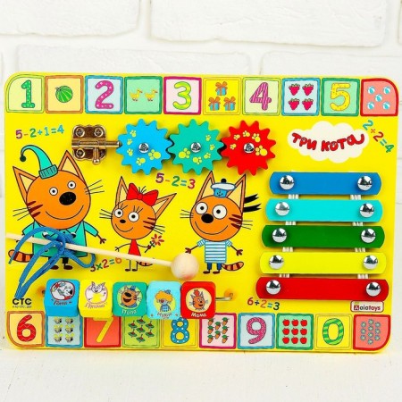 Bizibor "Learn numbers", 25 × 35 × 3 cm, three cats in the license-3