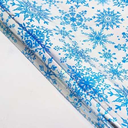 Film packaging holography "Snowflakes with a pattern", 100 x 70 cm, New Year-1