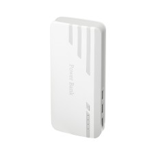 Luazon PB-25 external battery, 10,000 mAh, 3 USB, 1 A, indicator, flashlight, gray-white