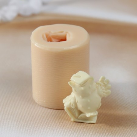 Silicone Mold "Scientific Owl" Silicon 4x3.8x2 cm-2