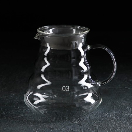 Glass teapot with a breeze cover, 700 ml