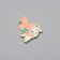 Decor for creativity metal, enamel "Bunny in pink cap" White 2.6x1.9 cm