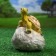 Garden figure "Turtle on Stone" 11.5x11.5x17cm