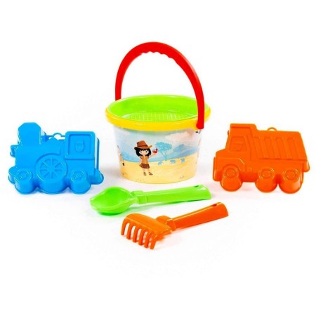 Sanding set No. 252, medium bucket with a sticker, strainer, scoop, robbery, molds-3