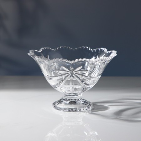 Crystal salad bowl on the leg Ribbon, D = 13.5 cm