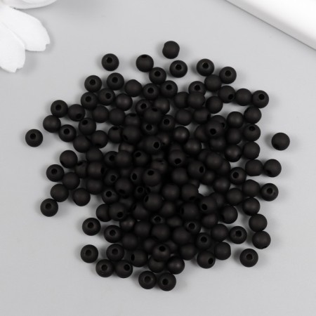 A set of matte beads "Astra" 6 mm, 20 g, black-1