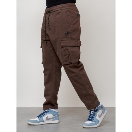 Cargo jeans men, size 50-52, brown color-5