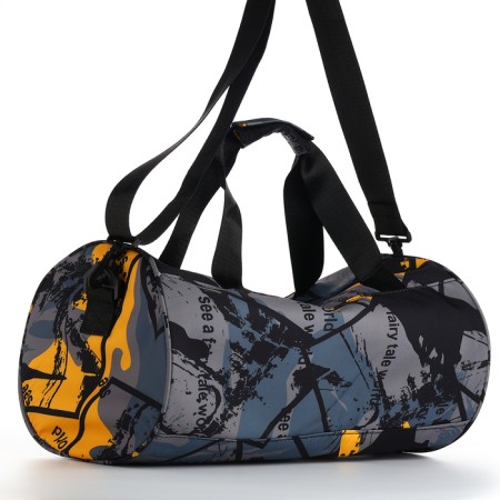 Sports bag, textura, average size, gray/yellow color-2