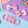 Annette hair set (4 elastic bands, 2 clamps) bright bows, 5.5x3.5 cm