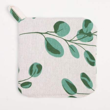 Set of kitchen shade "Eucalypt": mittens 20x27 cm, take 19x19 cm, 100% cotton-3