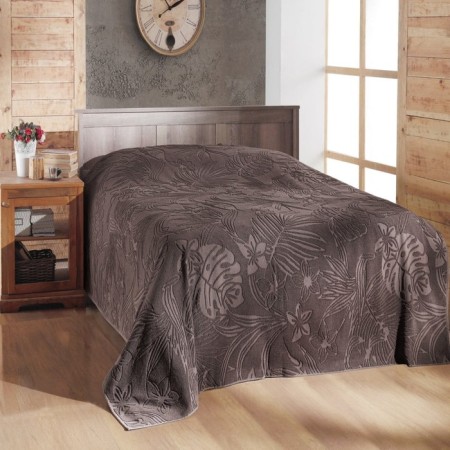 Bedspread, size 200x220 cm, brown color-1