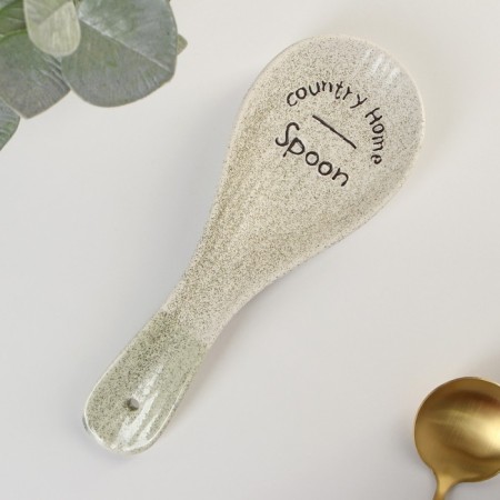 Ceramic “House in the village” stand under the spoon, 23 × 8.5 × 2.5 cm-2