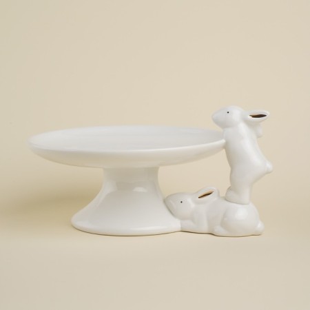 Serving ceramic SL Home "Forest Rabbit", 30.5 × 25 × 15.5 cm, white color