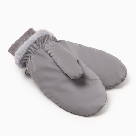 Women's mittens minku, gray color, 25 cm-1