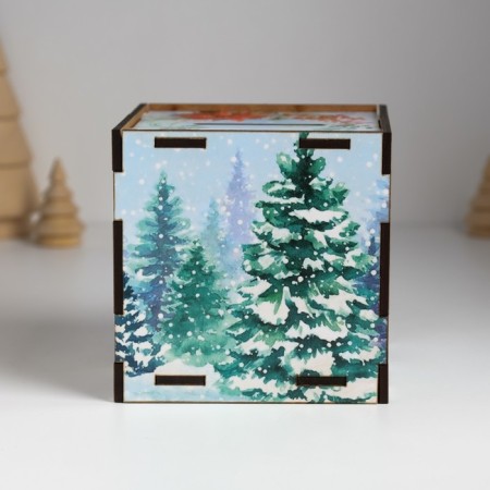 New Year's piggy bank Cube "Fairytale well -being" 10x10x10 cm-3