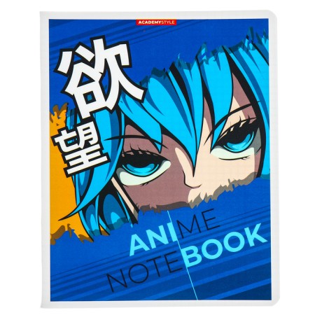 Notebook of 48 sheets in the "Anime Eye" cage, plastic cover, mix-3