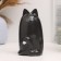 Piggy bank "Cat Murzik" black, 15 cm