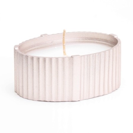 Candle "Oval" in a candlestick with narrow faces, 9x6.5x4cm, champagne-1