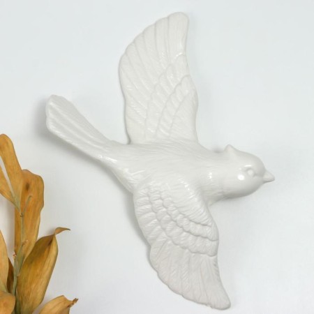 Decor Wall ceramics "White Bird" 4.2x17.5x23.5 cm