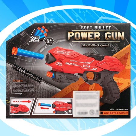 Power Gun blaster, shoots soft bullets, mix color-9