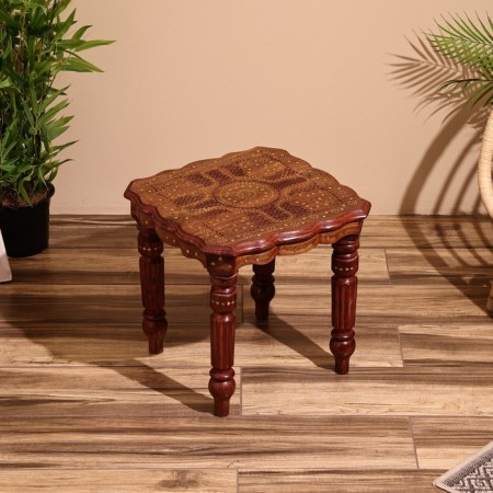 Coffee table 44x44x40 cm, tree shisham-1