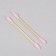 Bamboo cotton sticks, pointed, 7.5 cm, 100 pcs, pink color