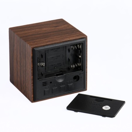 Clock - an alarm clock electronic "digit" with a thermometer, wooden, 6.5 cm, aaa, USB-6