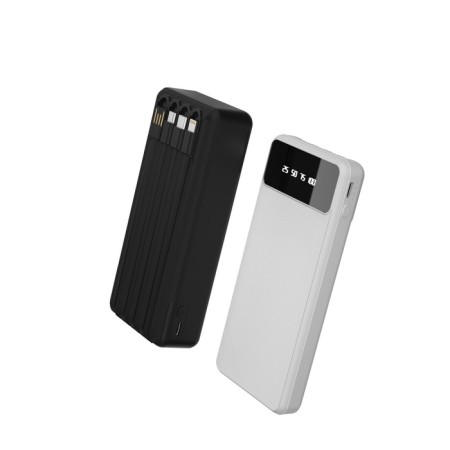 External BYZ W79, 10,000 mAh, Type-C, USB, 2 A, display, cable 4, display, black-4