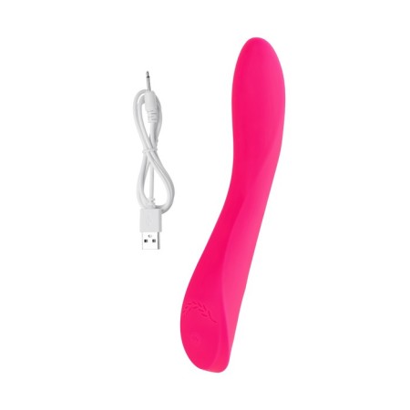 Unrealistic vibrator Jos Twig, 5 modes, silicone, pink color, 20.5 cm, D 3.4 cm-12