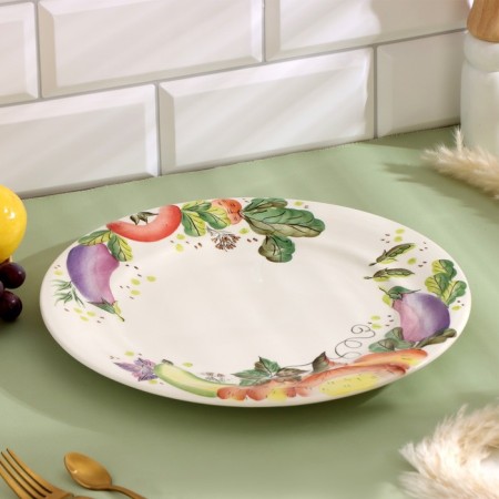 Large plate "Vegetables", 30 x 2.5 cm, Obukhova L. N.