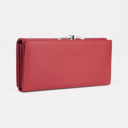 Women's wallet on magnets, burgundy color-1
