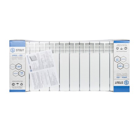 Bimetallic radiator Stout Space 350, 350 x 90 mm, 12 sections-9