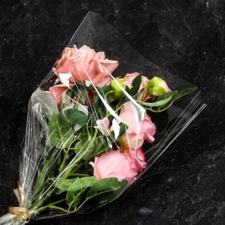 Packet for flowers, 1 rose cone, 6+21*80cm, transparent-2