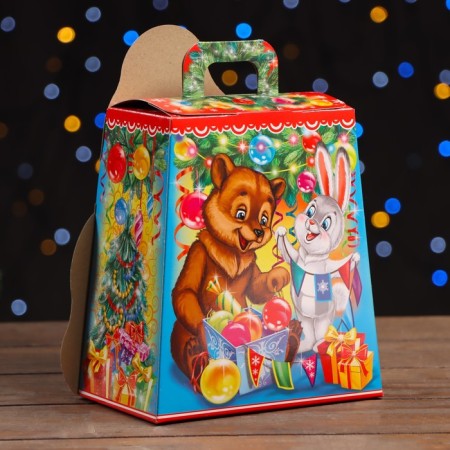 Gift box "Snowman with a gift" 16 x 10 x 18 cm-1
