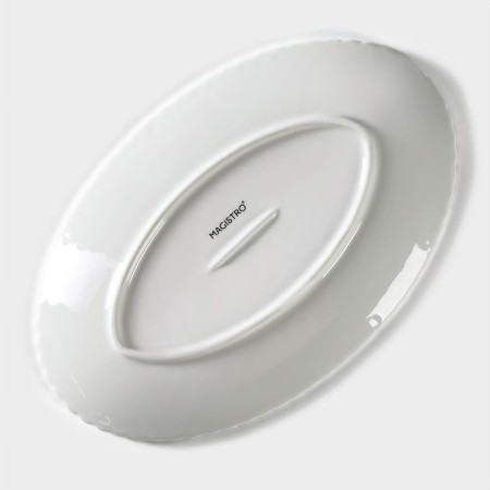 Porcelain Oval Magistro Porcelain "Tandy", 25 × 16 × 1.5 cm, white color-3