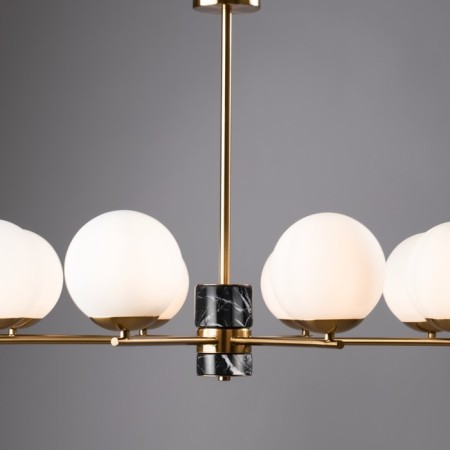 Suspended lamp Freya Fr5230PL-08BS Marble, 810x810x560 mm, E27, 8x60W, brass color-9