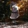 Santa Claus "in a fur suit with a strap and with a flashlight" moves, with a backlight, 40 cm, gray