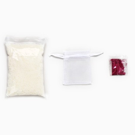 Aromasash with your own hands. Set for creating an aromatic figure made of soy wax "hearts with sparkles"-3