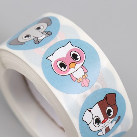 Stick Paper "Tropical fauna" d = 2.5 cm 500 pcs in a roll 3x6.5x6.5 cm-2