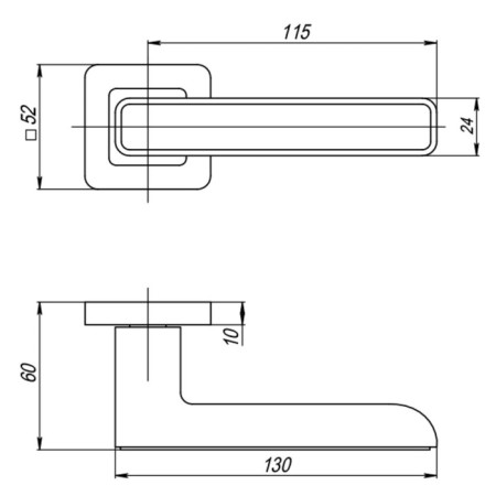 Separate handle Punto Mars QR SN/CP-3, Matte Nickel/Chrome color-1