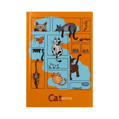 Notebook A5, 64 sheets in the Cat Code, Integral cover, glossy lamination, block 65g/m2