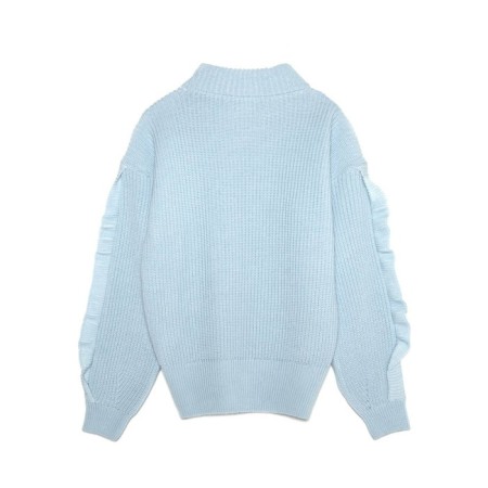 Women's sweater from the Italian yarn CONTE Elegant, size XS, Ice Blue color-5